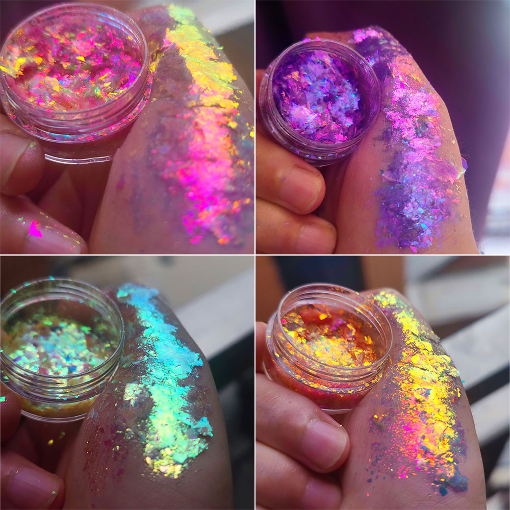 Eyeshadow Glitter Pigment - Brokatowe płatki opalu do paznokci z