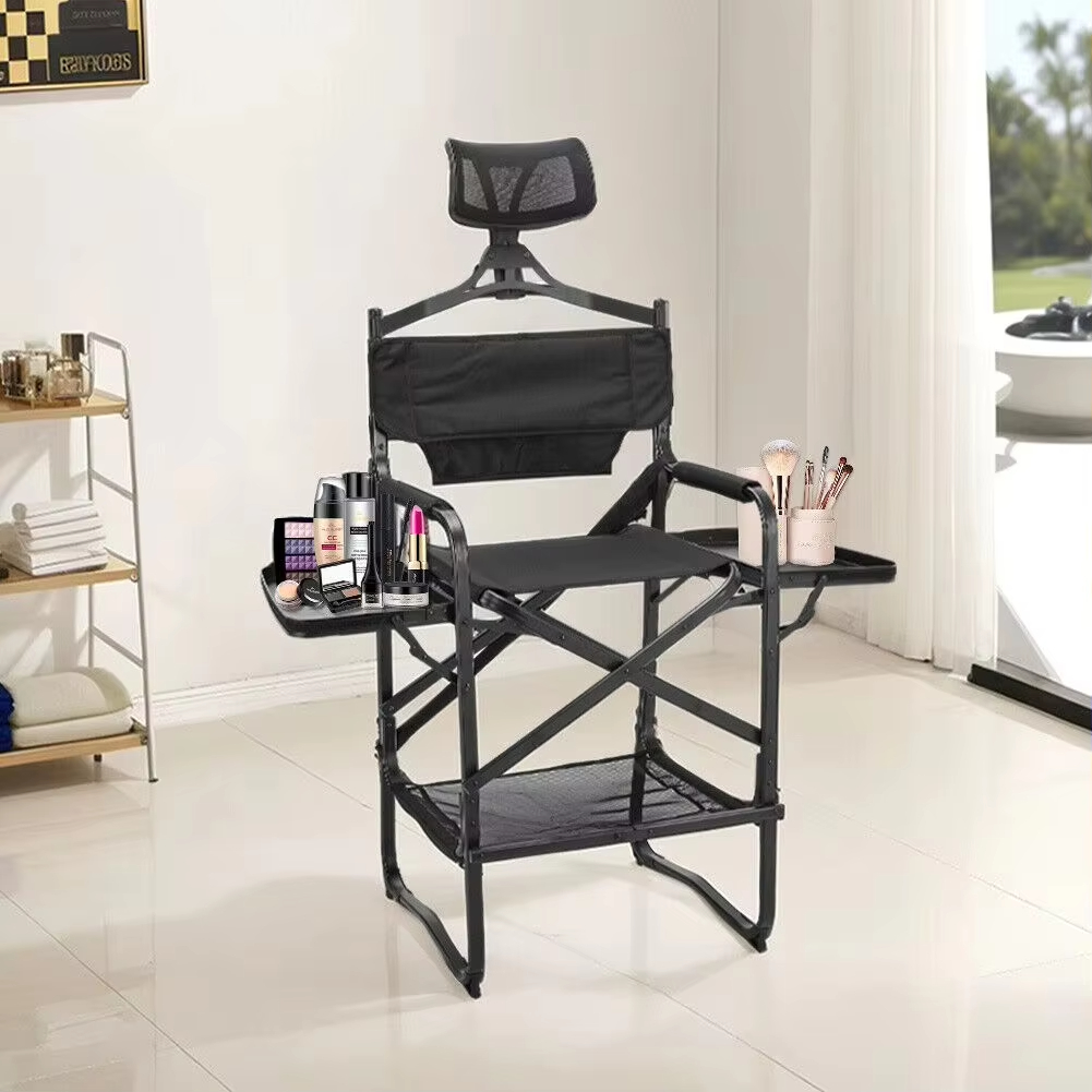 Beauty Makeup Table - Wysokie krzesło reżyserskie, wytrzymałe, barowe, składane
