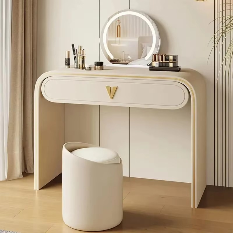 Beauty Makeup Vanity Set - Kompletny zestaw drewnianego toaletki z miejscem