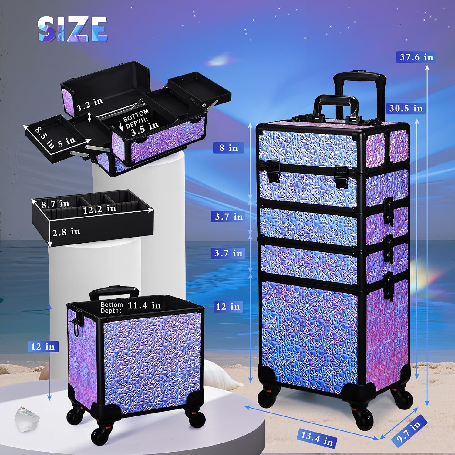 Wózek na kółkach do makijażu,  – Beauty Makeup Vanity Set recenzja i cena